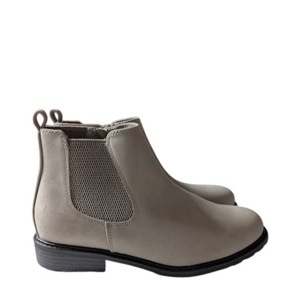 White Mountain Women's Taupe Comfort Stacked Block Heel Chelsea  Bootie Size 8 - Picture 2 of 8